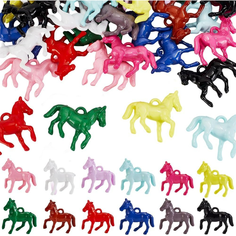 Resin Craft Kit - 48pcs Opaque Acrylic Pendants 12 Colors