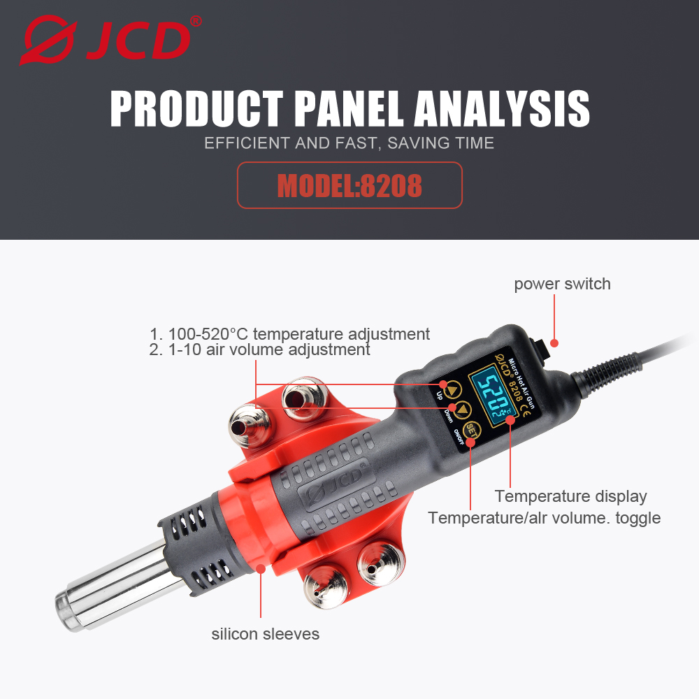 JCD 750W Micro Heat Gun Rework - огляд і ціна Heat Gun Small